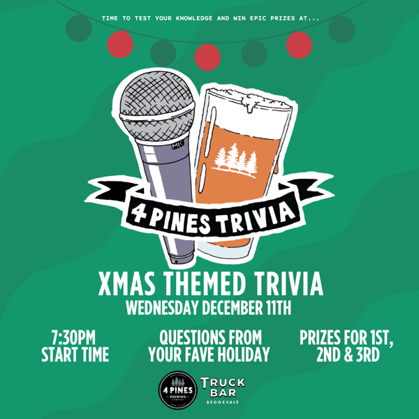 XMAS Themed Trivia at 4 Pines Truck Bar 