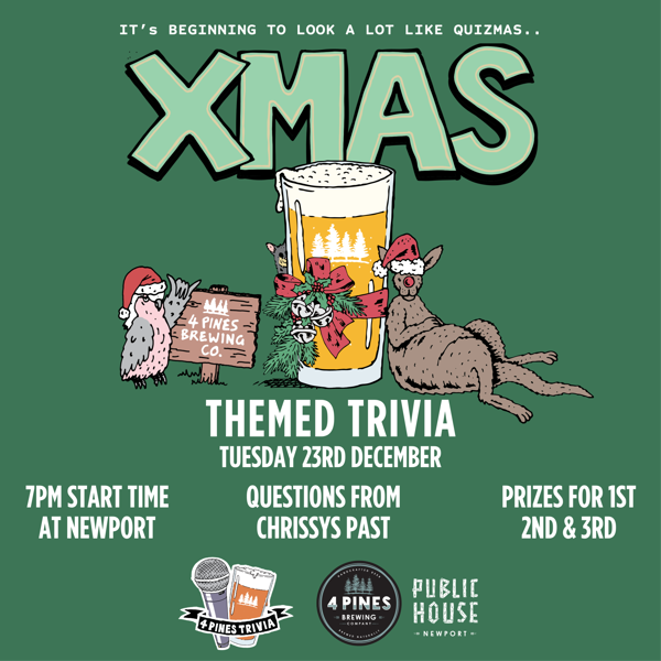 Christmas Themed Trivia at 4 Pines Public House