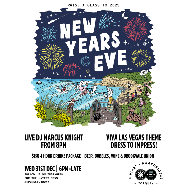 New Year's Eve at 4 Pines Torquay! 🍾