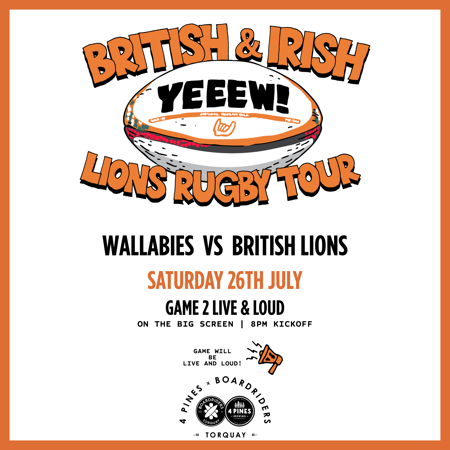 British & Irish Lions vs Wallabies Event at 4 Pines Torquay